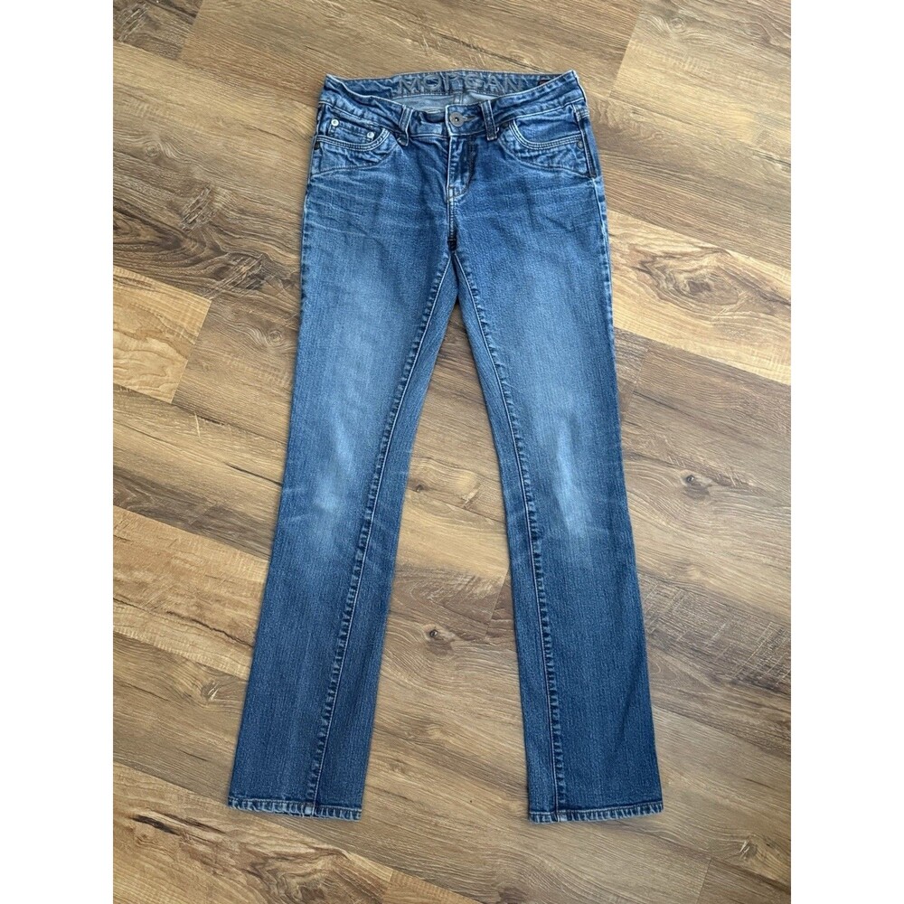 DELiA*s Catalog Morgan Jeans Juniors 3/4 R Blue Low Rise Straight Dark Wash Y2K